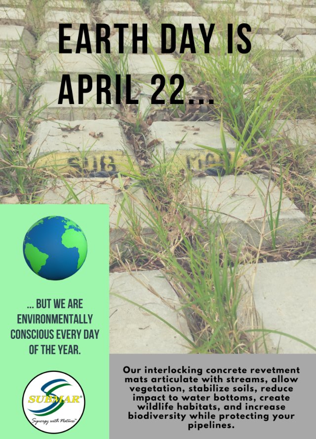 SubmarInc's tweet image. Happy #EarthDay from #SubmarInc! #environmentallyconscious #Construction #engineering #pipelineprotection #oil #gas #energy