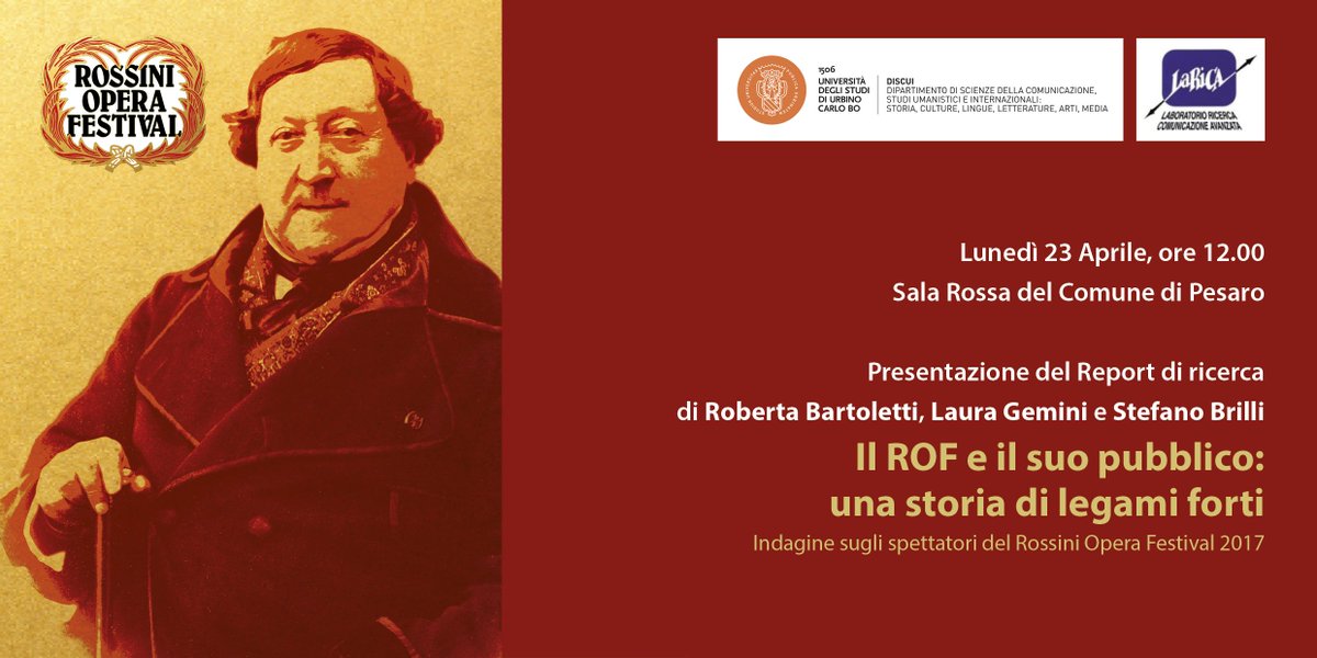 rob_bartoletti's tweet photo. domani ore 12 Sala Rossa Comune di Pesaro conferenza stampa sulla ricerca Il ROF e il suo pubblico #ROF2017 @Rof_Pesaro https://t.co/aamHln8rB3