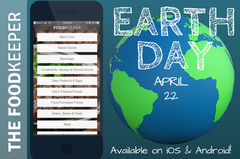 USDAFoodSafety's tweet photo. The U.S. leads the world in food waste at almost 60 million tons a year! Tossing food while it's still safe can create excess greenhouse gas. Limit your food waste with USDA’s FoodKeeper App. Available now! #EarthDay #FoodSafety https://t.co/6fONavugvE https://t.co/zKXyCUeBlF