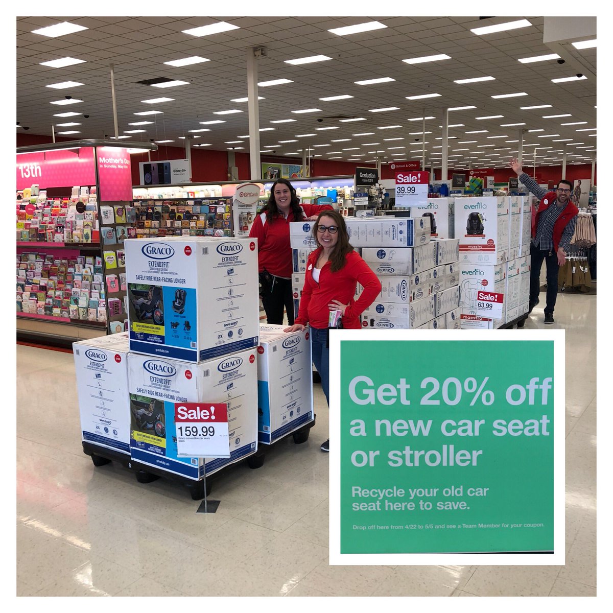1789’s car seat trade in event is in full swing! Filled,signed, and ready to sell! Baby sales and coupons bring our guests joy!