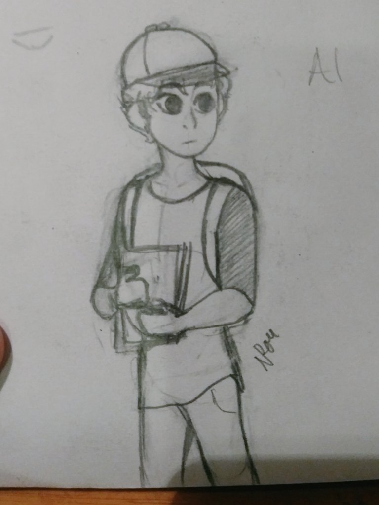 Alian_draws's tweet photo. This is Al my oc #nonbinary #traditionalart #doodle #myoc #myart #pencilsketch #sketch https://t.co/n6UzlIghEY