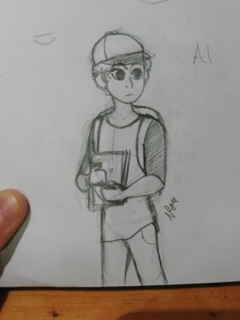Alian_draws's tweet photo. This is Al my oc #nonbinary #traditionalart #doodle #myoc #myart #pencilsketch #sketch https://t.co/n6UzlIghEY