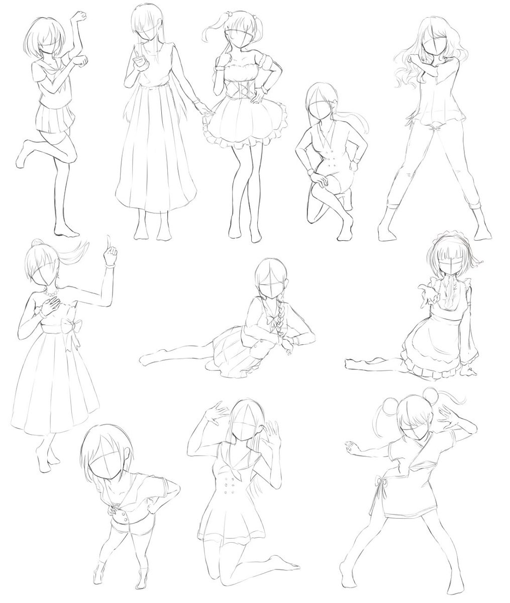ポーズと服の練習 