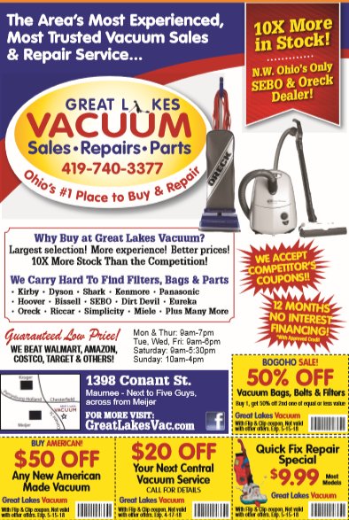 GreatLakesVac's tweet photo. @CityofMaumee       Vacuum Store in Maumme!      #VacuumReoair #VacuumStore #MaumeeVacuum https://t.co/1ITlAhLx7g