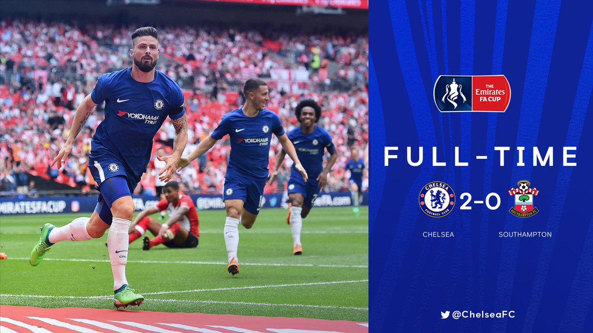 ChelseaFC's tweet photo. It's all over...

Mission accomplished! 👌 #CHESOU https://t.co/oHW3JGo2um