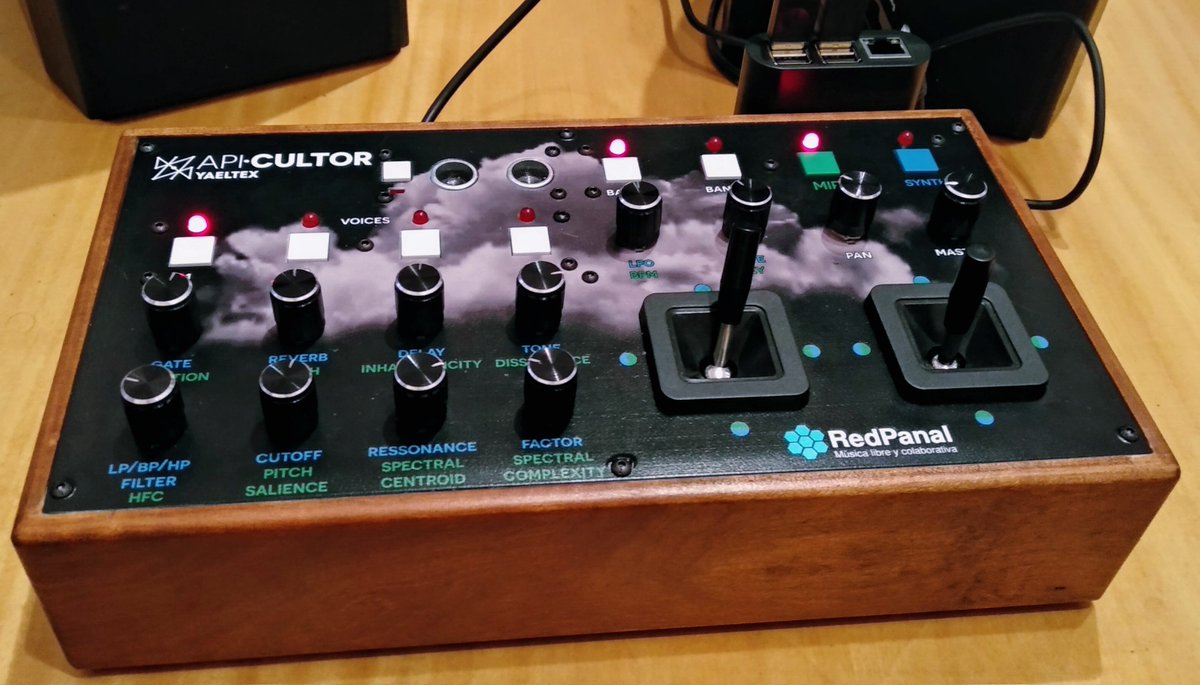 hordia's tweet photo. Sonidos de la Nube. Music Information Retrieval. Exhibición Premio #ArCiTec 4 al 20 de mayo. Centro Cultural San Martín, sala 3 #soundsfromthecloud #MIR @redpanal @yaeltex #synth #supercollider #freesoftware #openhardware #midi #apicultor #design #instrument #RaspberryPi #cloud https://t.co/BQwxCIXB5w