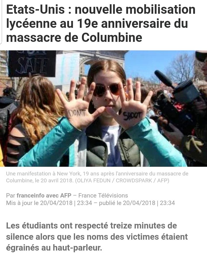 ScooterCasterNY's tweet photo. Franceinfo published one of my shots, from the National School Walkout, Friday at Washington Square Park.
#scootercaster #crowdspark #SchoolWalkouts #NationalSchoolWalkout https://t.co/N4F56D7TX3