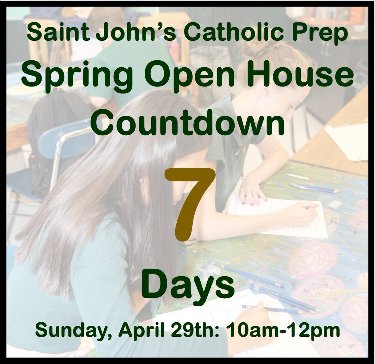 We are only 1 week away from our Spring Open House! Stop by and learn about SJCP next Sunday! #onceavikingalwaysaviking #springopenhouse #catholicprep