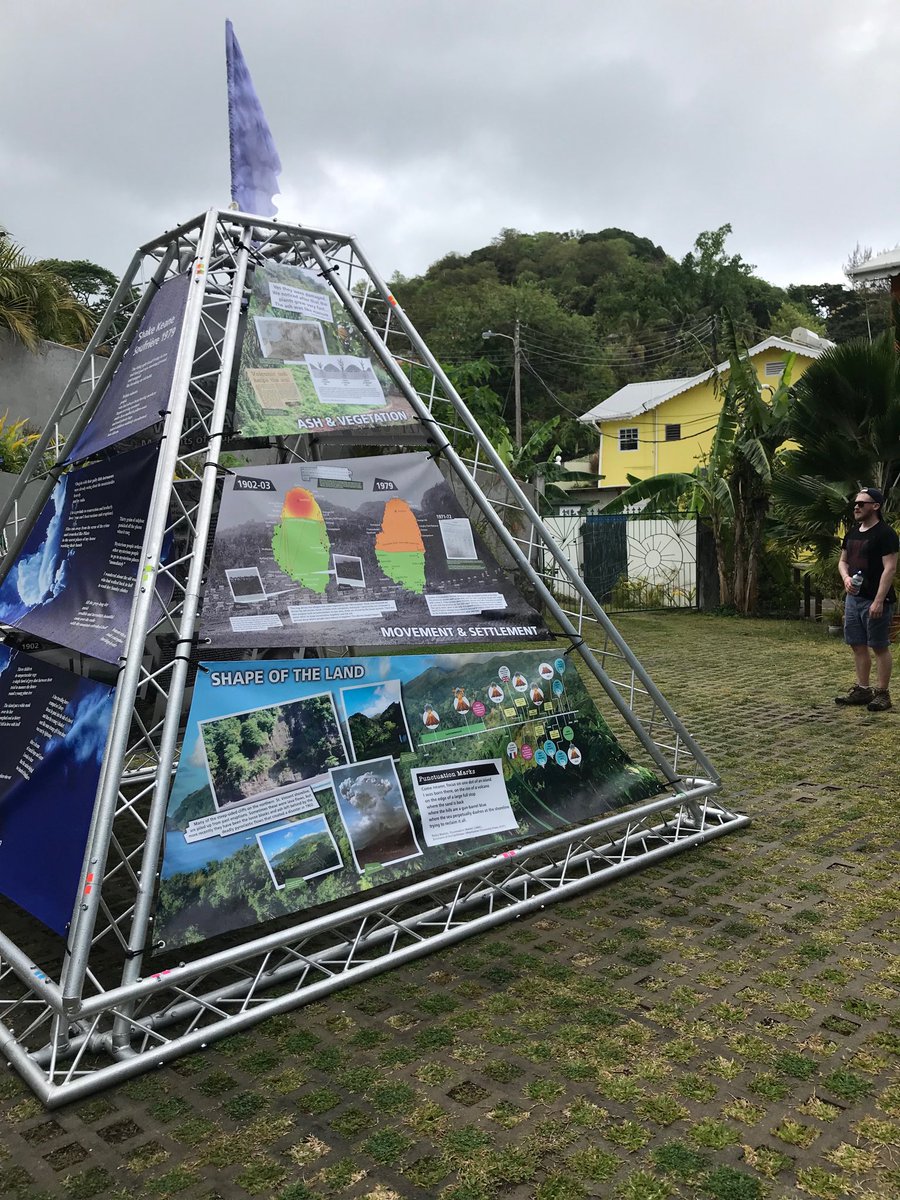 ‘The mountains are a storybook landscape’ our St. Vincent exhibit where it belongs in time for #EarthDay2018 #volcanostories #VolcanoAwarenessweek18 @uwiseismic @davidmpyle @PaulCole23 @terepantere @VincieRichie @ueaenv @AmericanStudies @uniofeastanglia #gcrf