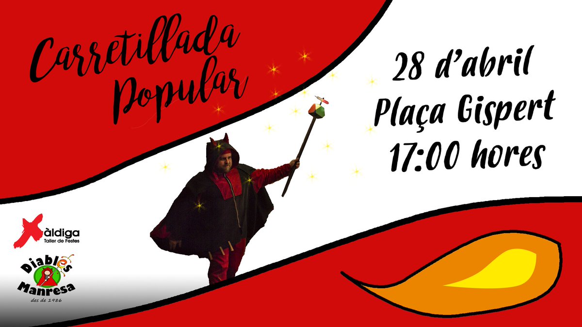 Epep! que ja torna...La carretillada popular! Aquest dissabte 28 d'abril vine a cremar carretilles amb nosaltres a la Plaça Gispert, a partir de les 17h, espectacle, música, festa i moltes carretilles, t'ho perdàs? #DiablesManresa #Carretilladapopular2018