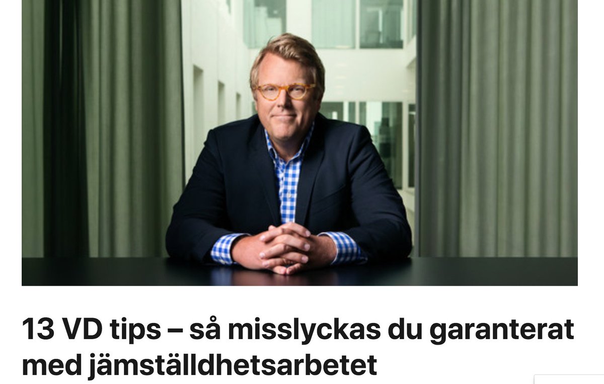 13 VD tips – så misslyckas du garanterat med jämställdhetsarbetet, skrivet av min kollega Petter Flink. linkedin.com/pulse/13-vd-ti… #metoo-nowwhat? #beyondmetoo
Men det finns bra sätt att lyckas som vi gärna delar med oss om! @HopeCommsV