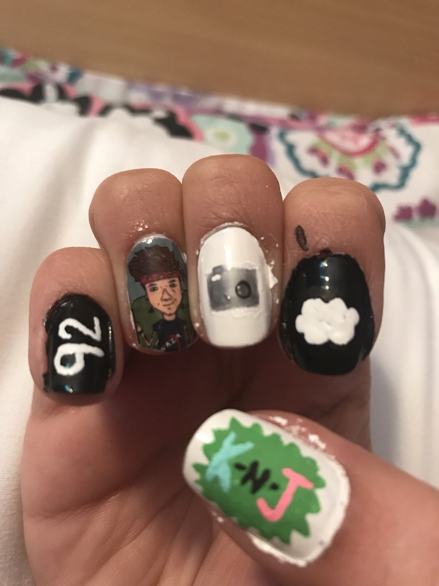 alycianamaria's tweet photo. KnJ themed nails!!💅🏼 

I cleaned them up but I love them🧡

Please tag them @KianLawley @Kian @jccaylen @jaysee @KianAndJc https://t.co/yxObU1N6bH