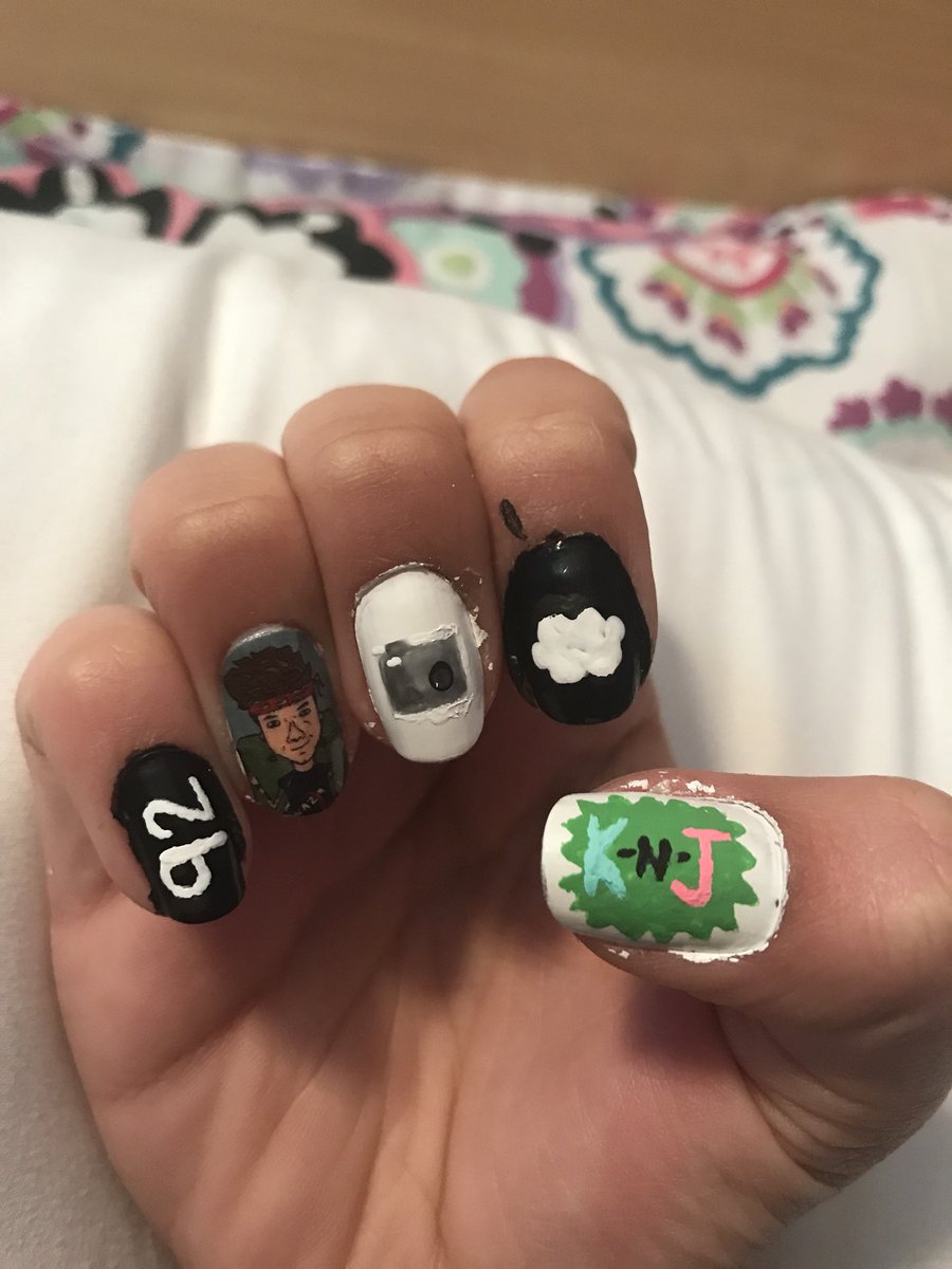 alycianamaria's tweet photo. KnJ themed nails!!💅🏼 

I cleaned them up but I love them🧡

Please tag them @KianLawley @Kian @jccaylen @jaysee @KianAndJc https://t.co/yxObU1N6bH