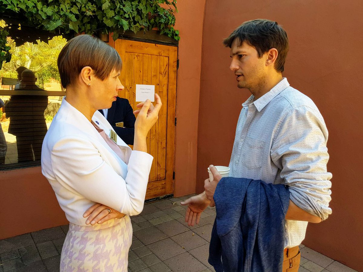 KerstiKaljulaid's tweet image. Punk'd @aplusk in #Sedona. (Do you ever get tired of that joke?)