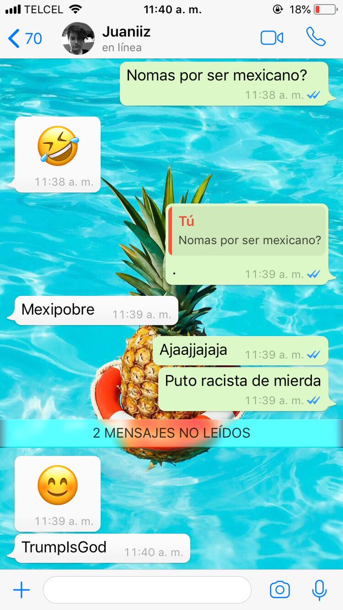 vcyeye16's tweet photo. Neta nose como la gente puede apreciar a este tipo de personas AJAJAJAJAJ maldito racista nos dice pobres solo por ser Mexicanos?🇲🇽❤️   Jajajajajajaja    Me das ASCOOOOOOOOOO   @Juan1Ferr0 

VIVA MEXICO ALV🤝🌚🇲🇽❤️ https://t.co/NE67N8i67W
