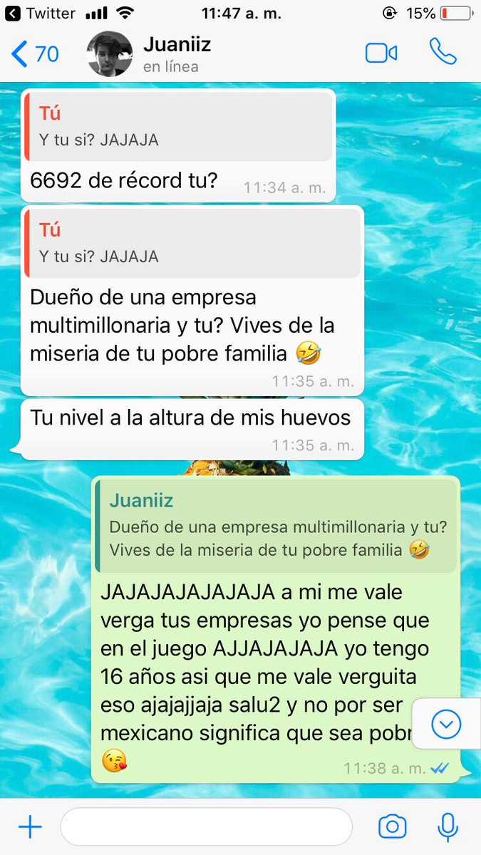 vcyeye16's tweet photo. Neta nose como la gente puede apreciar a este tipo de personas AJAJAJAJAJ maldito racista nos dice pobres solo por ser Mexicanos?🇲🇽❤️   Jajajajajajaja    Me das ASCOOOOOOOOOO   @Juan1Ferr0 

VIVA MEXICO ALV🤝🌚🇲🇽❤️ https://t.co/NE67N8i67W