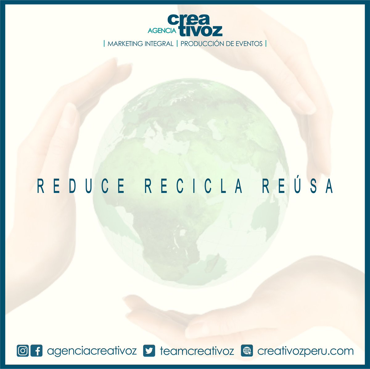 teamcreativoz's tweet photo. Pequeñas acciones hacen un gran cambio. Reduce, reúsa y recicla. #TeamCreativoz https://t.co/1R7gPc57p6