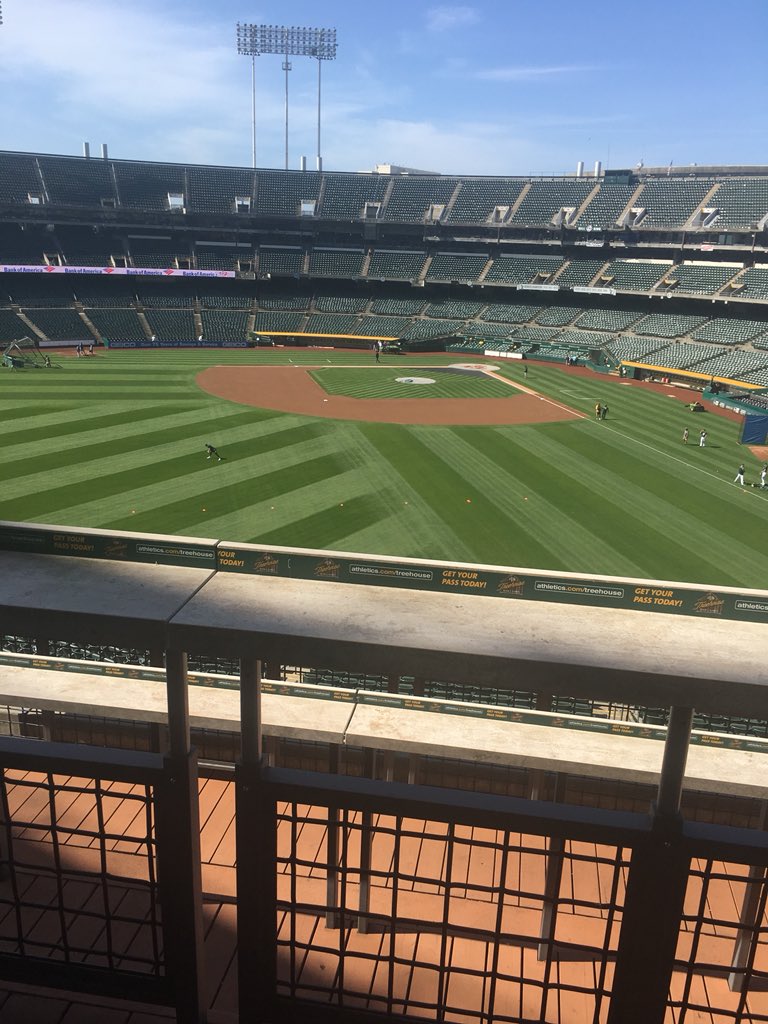 Good morning everyone! We arout here at the #OaklandAs today, serving up some good bbq! Come on down and join us starting at 10:30am over by the Trehouse in the Coliseum! Play Ball!