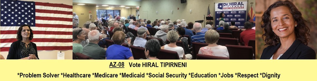 DemsWork4USA's tweet photo. RT! WINNABLE Democrat for #Arizona CD8 #Election2018

Support Dr. HIRAL TIPIRNENI #AZ08, &amp; @DemsWork4USA
Read👉https://t.co/74eDJ1oms9

Stop Lesko! #YesWeCan #FlipItBlue #WinBlue

#Healthcare #Medicare #Medicaid

#AZpol #AZpolitics #Democrats #Progressives #Liberals #NPP #NPP2018 https://t.co/korxctfP30