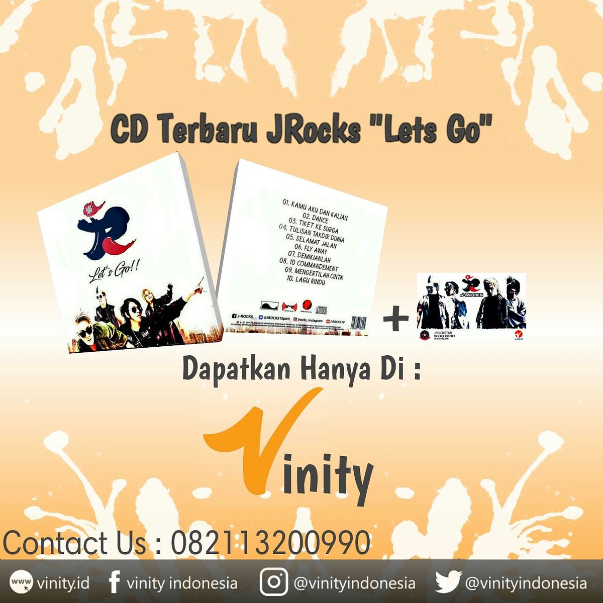 vinityindonesia's tweet photo. Ayo dapatkan segera.. Ditunggu ya.. Whatsapp ja biar langsung di balas mimin.. 😊😊
CD @JROCKS1spirit "Lets Go"
Mana suaranya @JRsIndonesia..
#vinity #vinityid #vinityindonesia #jrocks #jrockstars #cdterbaru #albumterbaru #albumletsgo #promosi #promotion https://t.co/k2T10MRlXf