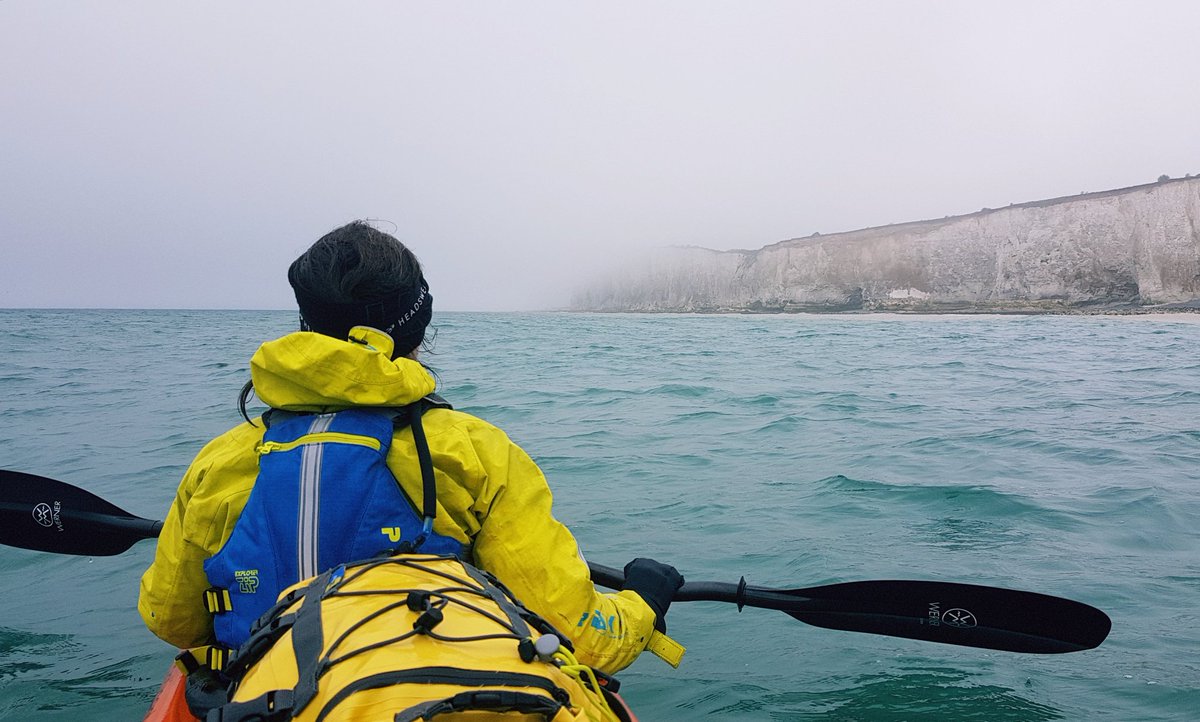 _annablackwell's tweet photo. England leg of #KayakingTheContinent done! Tough last few days due to strong headwinds and currents, we've learned how quickly the sea can change, from a calm day to big waves &amp; fog dropping in with next to no warning! Channel crossing postponed to end of week due to weather 🌬 https://t.co/15UAB6vtow