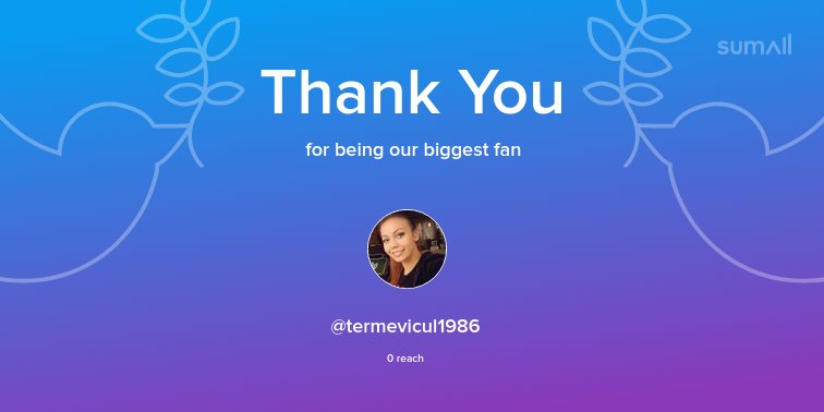 Our biggest fans this week: @termevicul1986. Thank you! via sumall.com/thankyou?utm_s…
