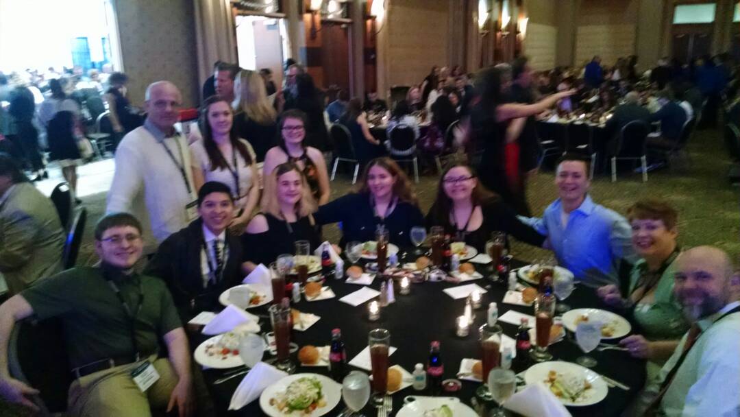 PAProStart's tweet photo. Awards Ceremony night and PA in the house!!!! #JeffTech @miltonhershey  #npsi2018 #PAProud https://t.co/clapmyrZdX