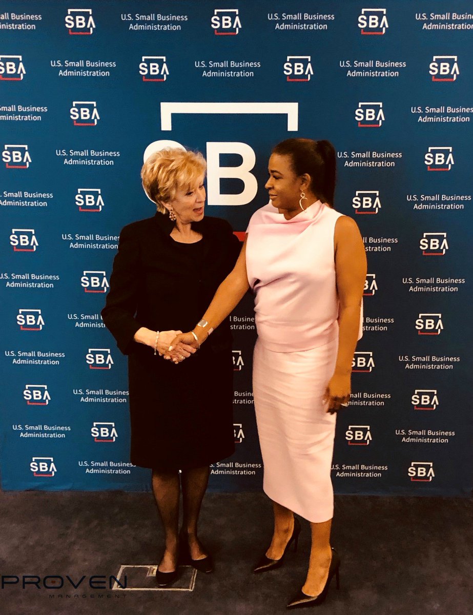 Linda McMahon (SBA Administrator), and I sharing a few laughs today at the SBA awards. #SBAS2018 #SBAawards