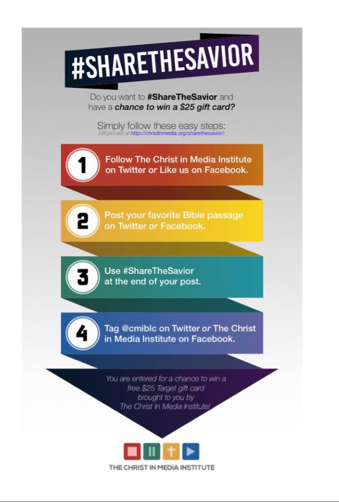 cmiblc's tweet photo. Only 5 days left to join the #ShareTheSavior sweepstakes! Just follow the easy steps below to enter to win a $25 gift card! #ShareTheSavior https://t.co/Zmr9Kb7Wuj