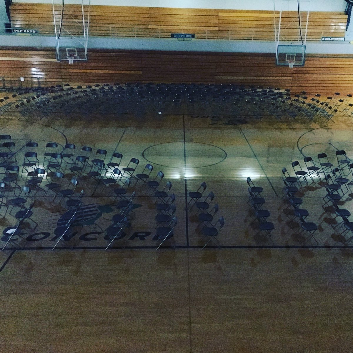 The chairs are waiting!!!! Come on out to the Concord Community Schools Orchestra Festival tomorrow night! 7:30pmbin McCuen Gym @MinutemenCHS @Concord_Schools @ConcordJH @Concord_IS #orchestralife #makemusic #minutemenmakemusic  #stringorchestra