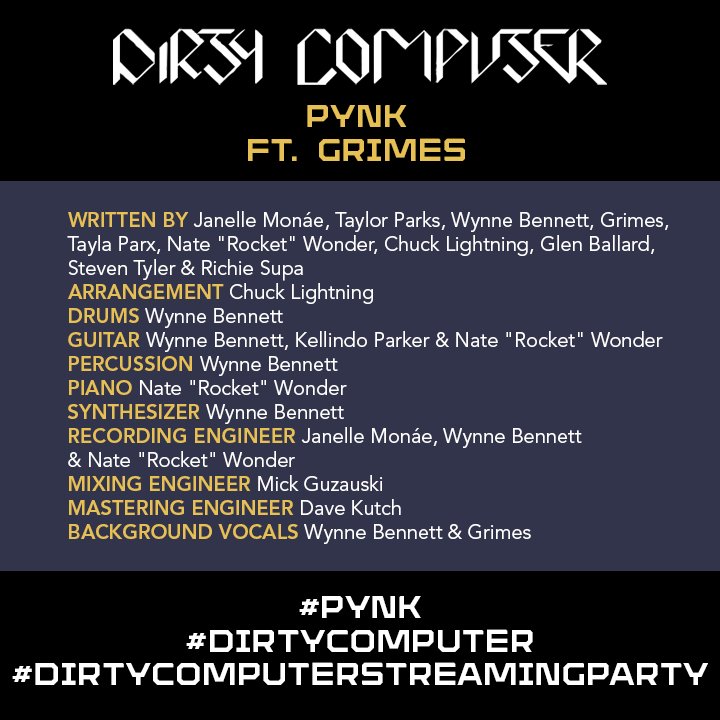 s_aintszn's tweet image. This bop features @Grimezsz and @whoiswynn !
#PYNK #DirtyComputerStreamingParty #DirtyComputer