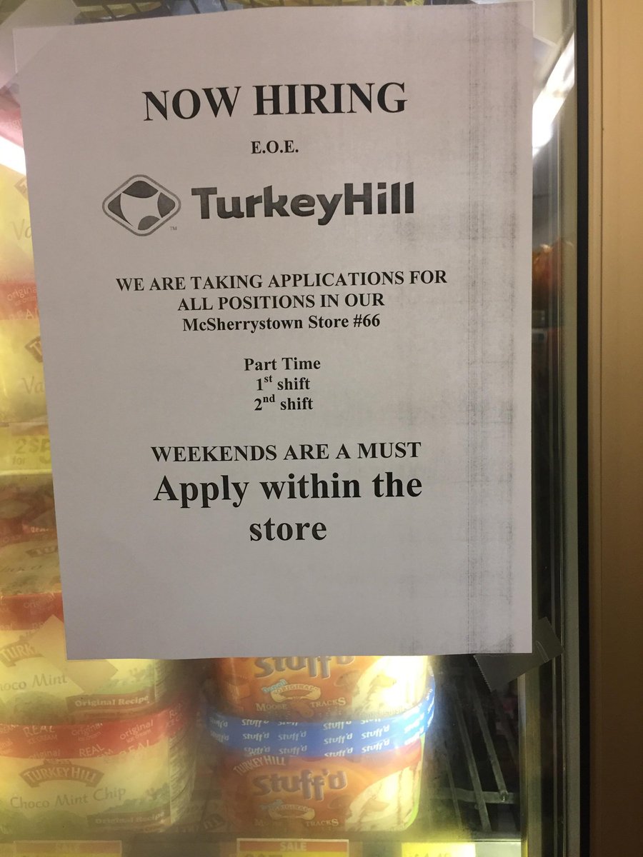 HS_CareerCenter's tweet photo. Turkey Hill in McSherrystown is now hiring for first and second shift. Get your summer job now! https://t.co/Oa4AC3Rsa4