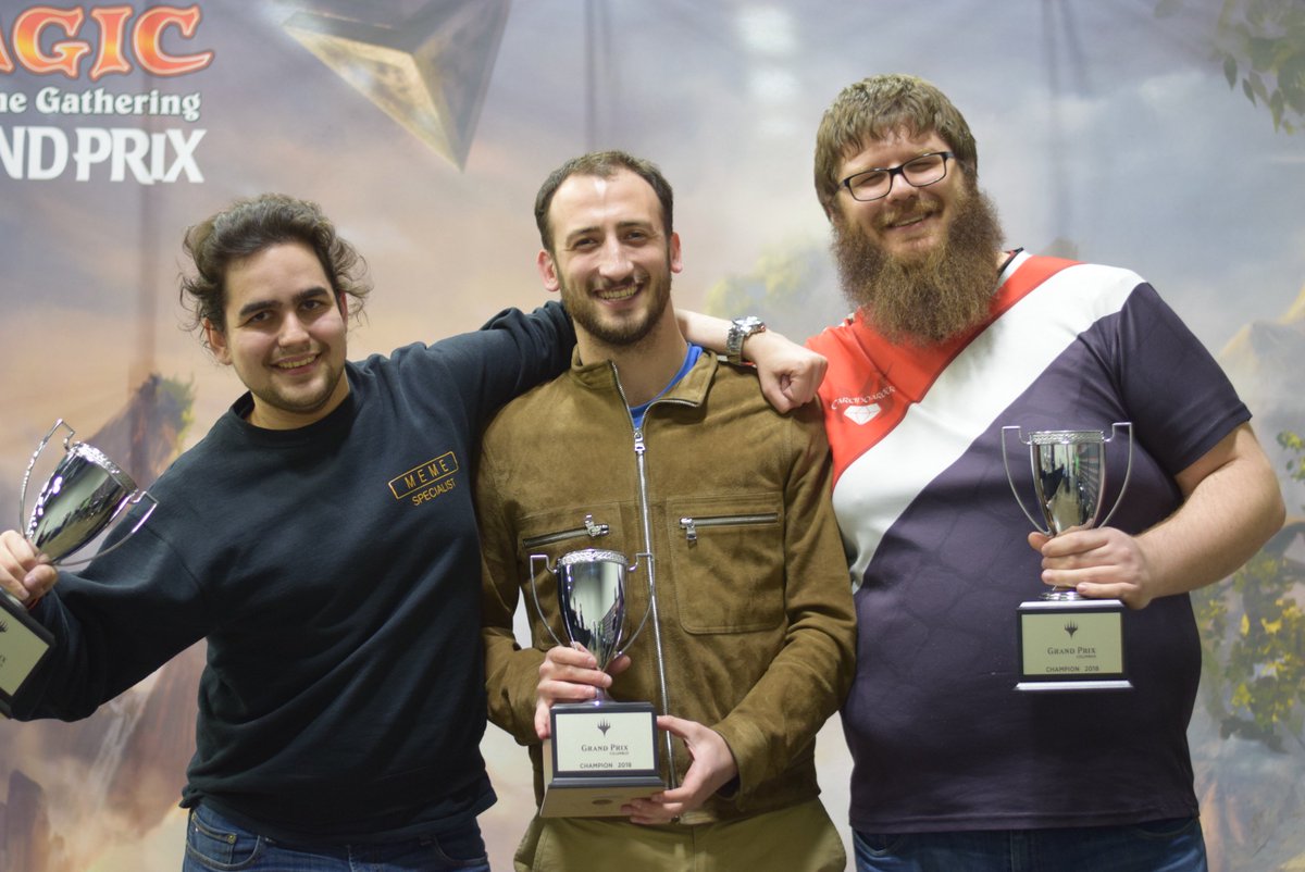 PlayMTG's tweet photo. Congratulations to #GPCOL Champions David Goldfarb, Edgar Magalhaes, and Jacob Baugh!!! https://t.co/wZ6JytDKRg