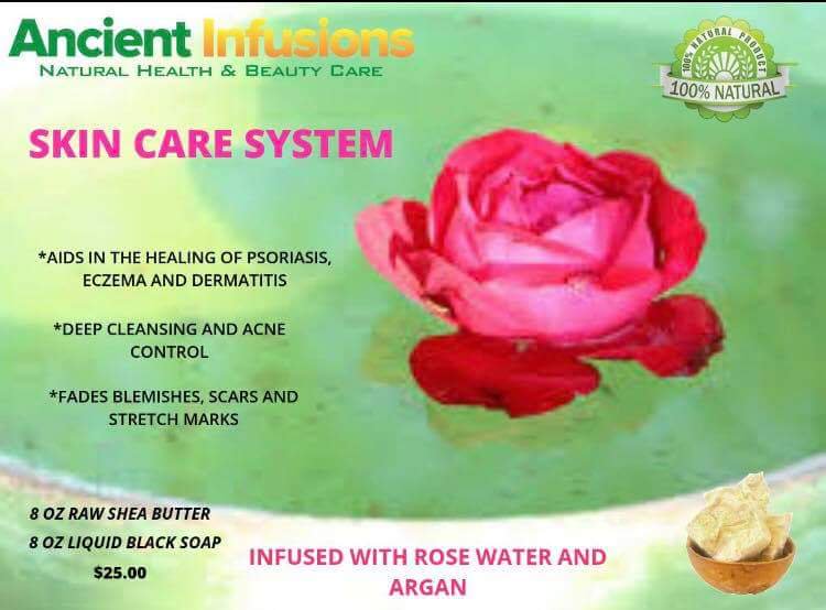 AncientInfusion's tweet photo. Check out our skin care system. Our liquid Black Soap is amazing for stretch marks, acne, eczema! Try it you’ll be hooked in no time. Find us online: https://t.co/mnq0OcJUTe  #health #acne #Eczema #StretchMarks #BeautyProducts https://t.co/HmYh8i70bP