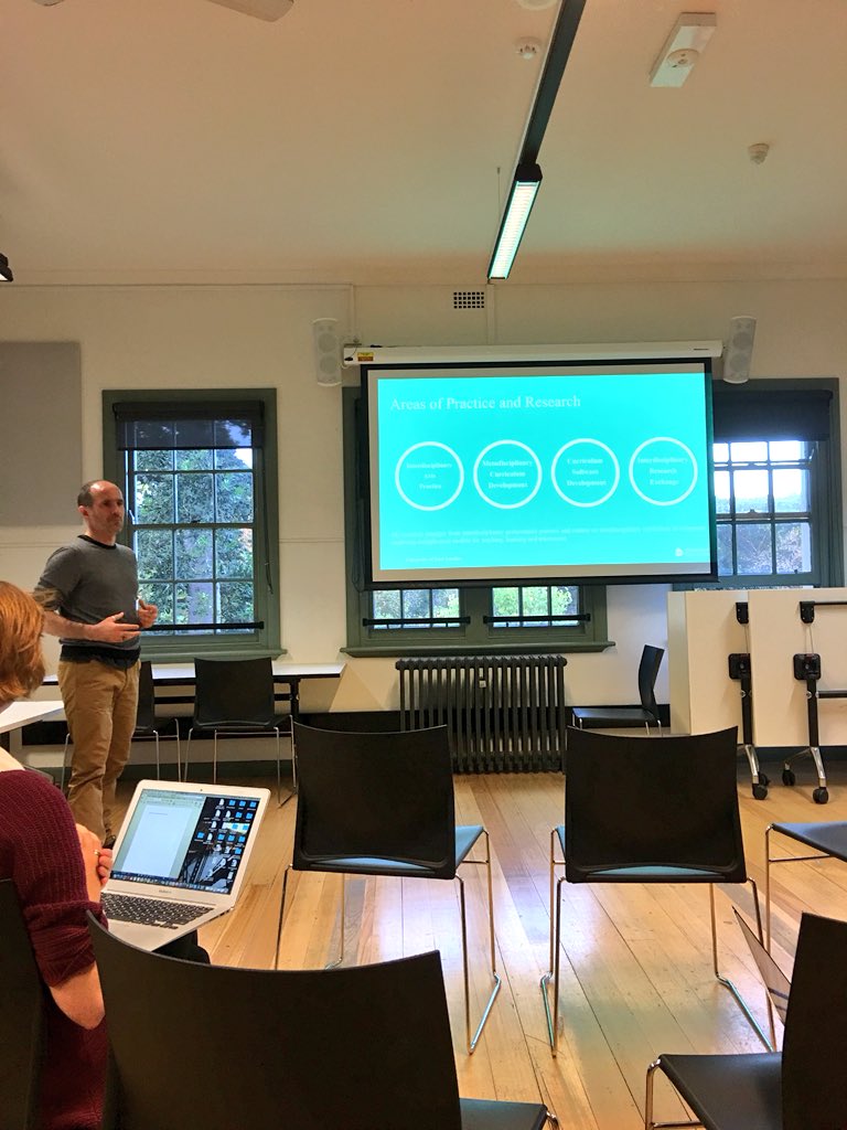 michaelbunce's tweet photo. Honoured to have had the opportunity to present my work and research on metadiscilinarity, interdisciplinary collaboration and pedagogy at @unimelb @vca_mcm @ArtsUnimelb with Zachary Dunbar and Mark Clement Pollard @UEL_News @UELPerfArts https://t.co/QWfXTDVoEH