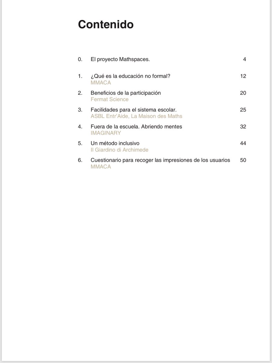 MMACA_cat's tweet photo. Portada, índice e introducción de “Un acercamiento no formal a la educación matemática” publicación del proyecto #mathspaces  (Autores: @MaisonDesMaths @fermat_science @imaginary_math  il Giardino di Archimede y @MMACA_cat) https://t.co/rpQE3vlDTM