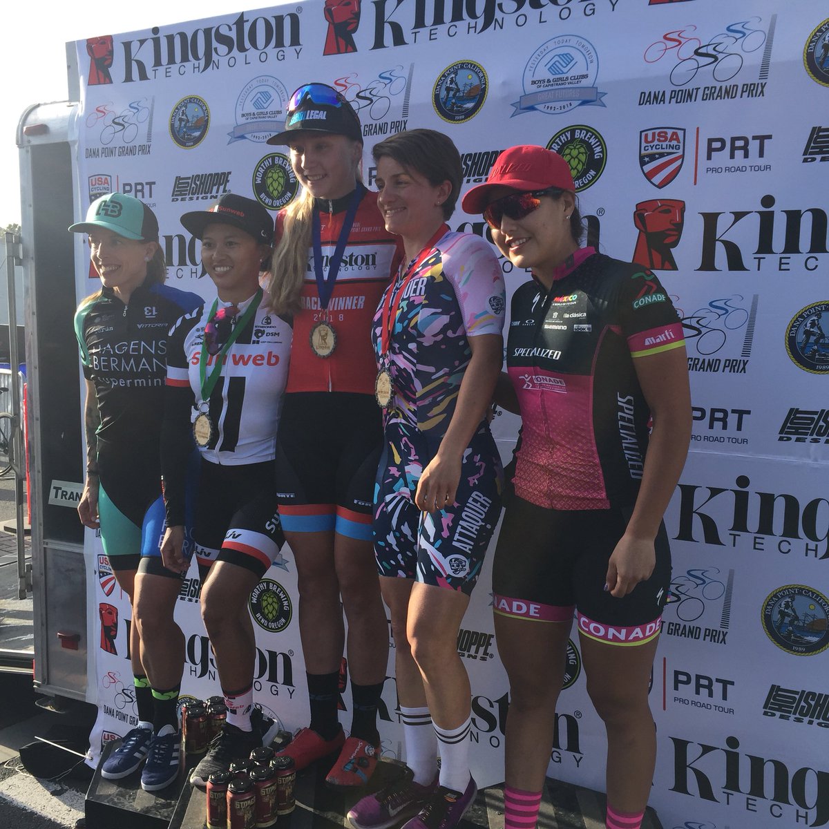 Woman’s top 5 finishers <a href="/hbcycling/">HagensBermanCycling</a> <a href="/specializedwmn/">Specialized Women</a> @TeamSunweb <a href="/attaquercycling/">ATTAQUER</a> <a href="/usacycling/">USA Cycling</a>