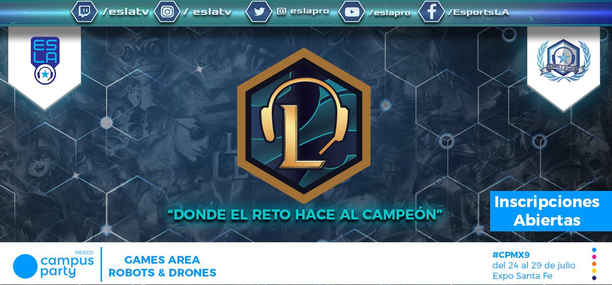 Arranca el Open Bracket de <a href="/LeagueOfLegends/">League of Legends</a> #Challenge
En esta ocasion The Fenix Reborn vs SAUDADE en un Bo3
Narrado por Lhoki y Pither Stream
Solo por twitch.tv/eslatv