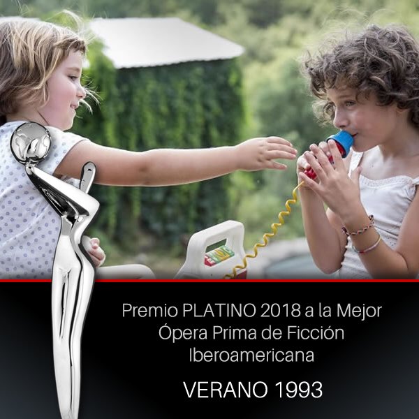 PremiosPLATINO's tweet photo. El PLATINO a la Mejor Ópera Prima de Ficción Iberoamericana es para... VERANO 1993! #PremiosPlatino2018 https://t.co/cBZqlVrvhu