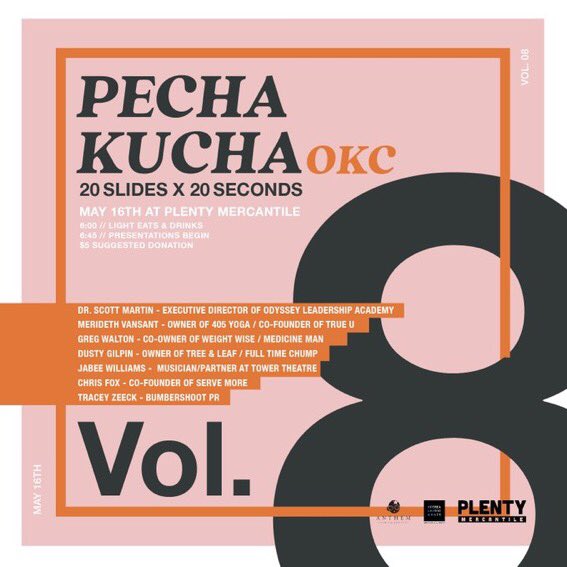 OdysseyOLA's tweet photo. Want to learn more about OLA? Come hear our director, @samartin01, share @PechaKuchaOKC on May 16 @PlentyOKC https://t.co/O6pwooidcv