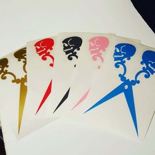 GeeksWScissors's tweet photo. Decals! Who wants one? One free with purchase either online or in person, as long as we've got some made!
https://t.co/NdyuCrVfpb
#handmade #scissors #geekswithscissors #vinyl #decals #skull #art https://t.co/8BjlSsSyjF https://t.co/wS3aQwyasF
