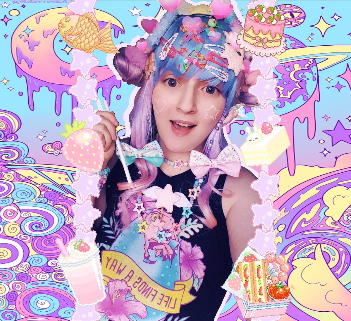 ditzy_disco's tweet photo. SUPER edit!!!! This is wild but I love it! #decorakei #jfashion #kawaii #harajuku #kawaiifashion #kawaiiedit #candykid https://t.co/Dtg76ArApg