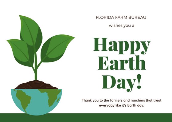 FlaFarmBureau's tweet photo. Happy Earth Day! Farmers are the #EverydayEnvironmentalists that practice good stewardship and help to take care of the land. https://t.co/ulj71cEDuv
