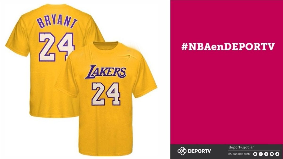 canaldeportv's tweet photo. [SORTEO] ¿Querés esta remera de Kobe Bryant, gentileza de Live Basketball? Como siempre: nos seguís + retuiteás esta foto + tuiteás con el HT #NBAenDEPORTV y ya estás participando. ¡Suerte! https://t.co/uJOChNnlY1