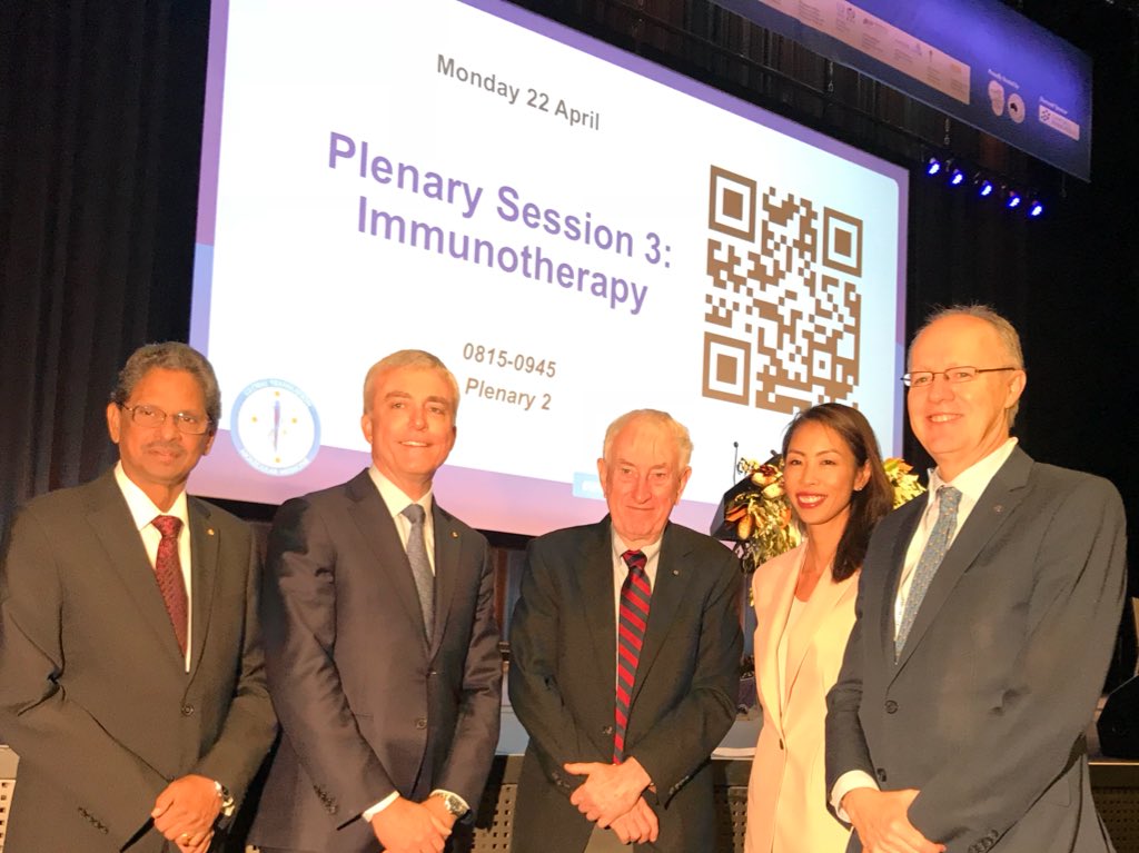 Prof_G_McArthur's tweet photo. Professors Doherty, Loi &amp; Hicks from #VCCC partners present the biology and clinical translation of immunotherapies for cancer to the world nuclear medicine community #WFNMB2018 https://t.co/Jbk7LHO9io