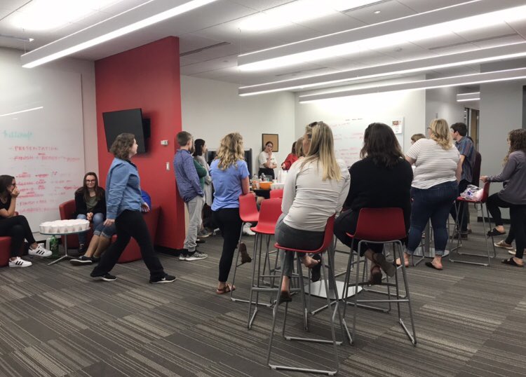 cardinalcomm's tweet photo. Fruity drinks, hot pizza and a bittersweet goodbye to Debbie and our graduating seniors marked CC’s last meeting of the year. Your hard work resulted in a year of awards, national recognition, new friendships and learning adventures. We cannot thank you enough, members. https://t.co/luaiuBWBQN