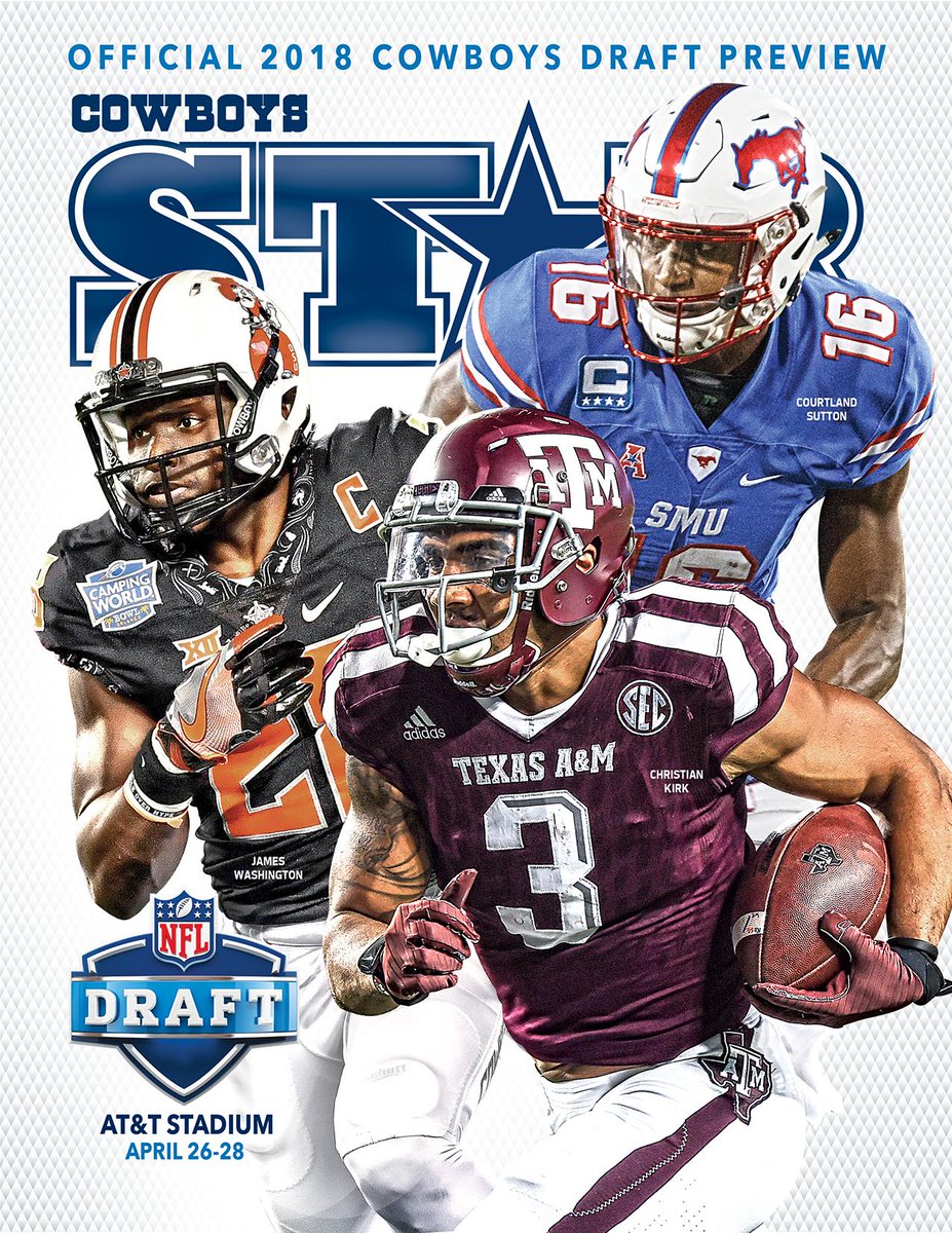 dallascowboys's tweet photo. 🚨On Sale Now!

Get the go-to source for the 2018 #NFLDraft, providing scouting reports, needs, predictions and features that will get Cowboys fans ready for what promises to be a draft like none other.

➡️ https://t.co/LjzKWmPSag https://t.co/387VQGPbx4