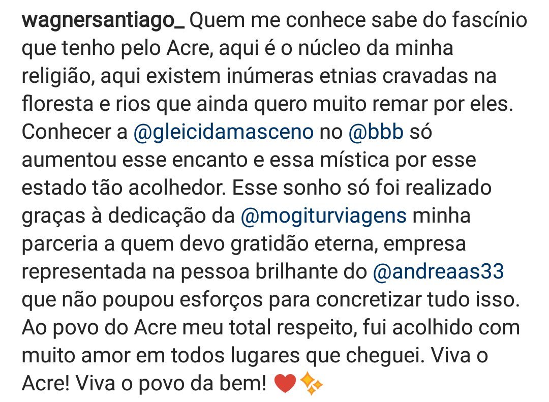 itolindoo's tweet photo. Belíssimo texto do Wagner agradecendo a parceria com a Mogitur. Ela facilitou essa viagem para o Acre. Vale ressaltar também o empenho de todos os Gleigners que foram lá no IG mostrar sua força e carinho pelo casal. 🍀 https://t.co/YtK5TMlaEa