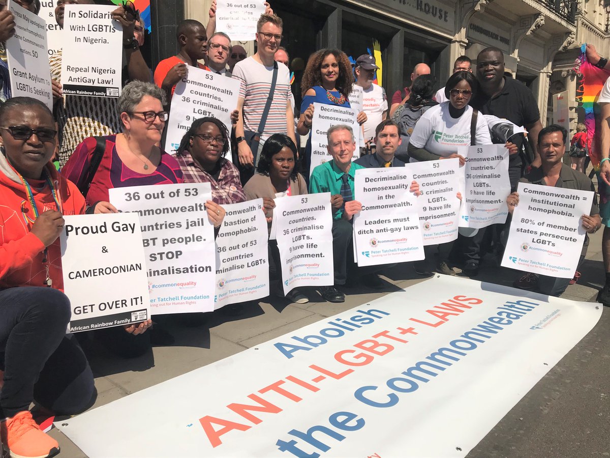 PeterTatchell's tweet photo. THANKS everyone who supported our campaign for #CommonEquality in the #Commonwealth. We delivered a 104K signature petition urging decriminalisation, helped get the PM to express regret for UK imposing anti-gay colonial laws & ensured LGBT voices were heard at the leaders' summit https://t.co/30KEcz2zeO