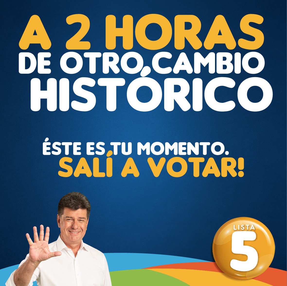 EfrainAlegre's tweet photo. Estamos a solo 2 horas de otro cambio histórico. Salí a participar y cambiar la historia. #ParaguayElige #EfrainPresidente 
#GanaElCambio https://t.co/A19ykJ8AcI